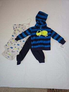 NWT Perfect Fit Construction Truck Baby Outfit Set 0-3M